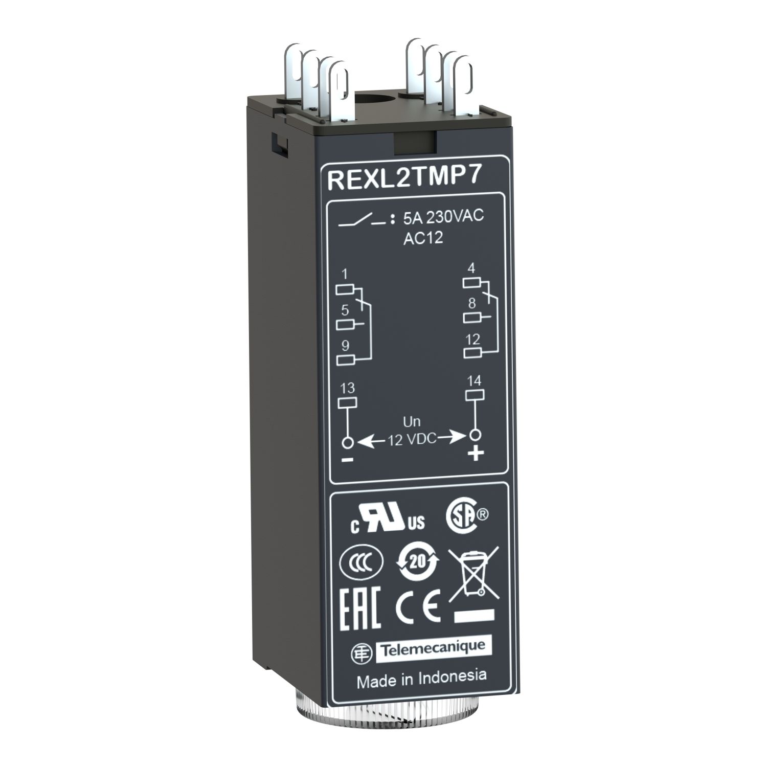 Picture of single function relay, Harmony Timer Relays, 5A, 2CO, 0.1s..100h, on delay, 230V AC