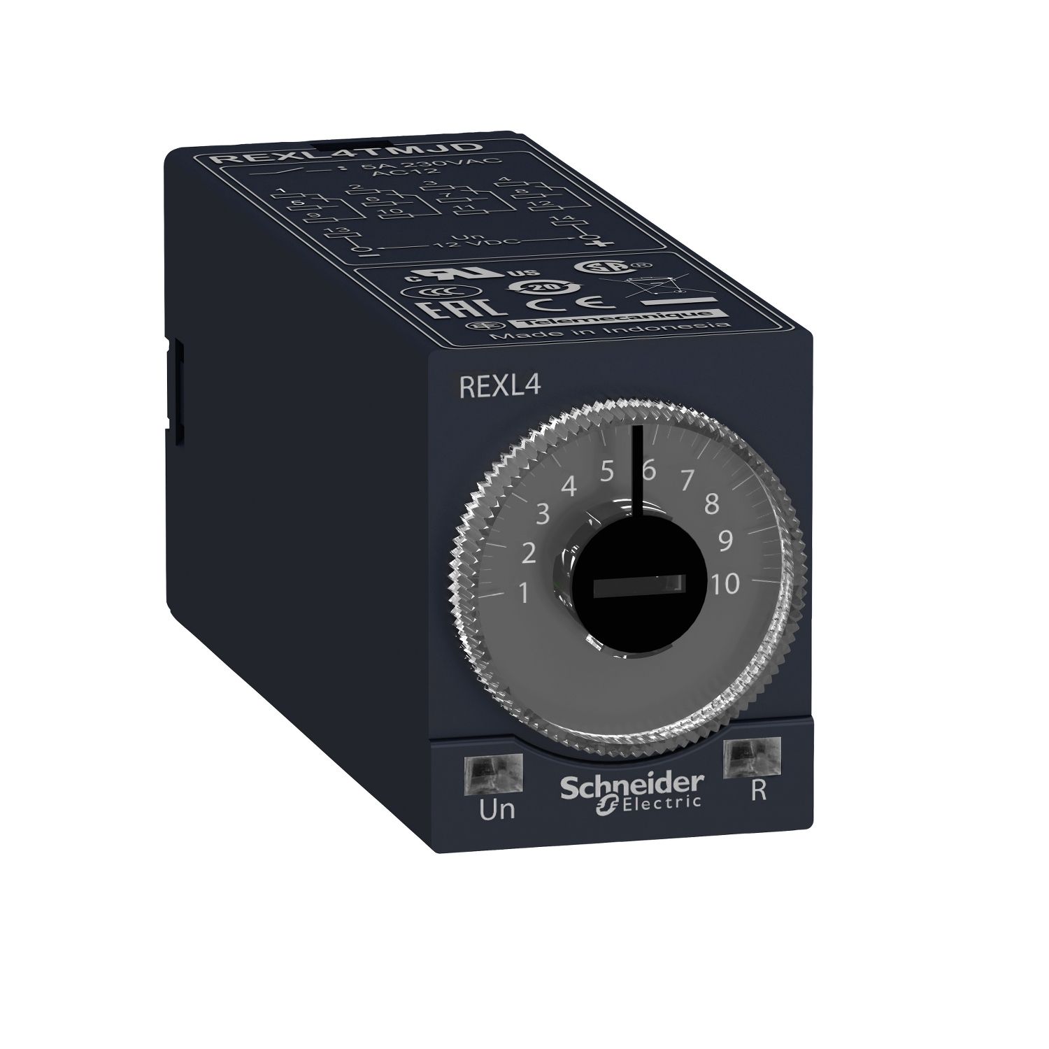 Picture of single function relay, Harmony Timer Relays, 5A, 4CO, 0.1s..100h, on delay, 24V DC