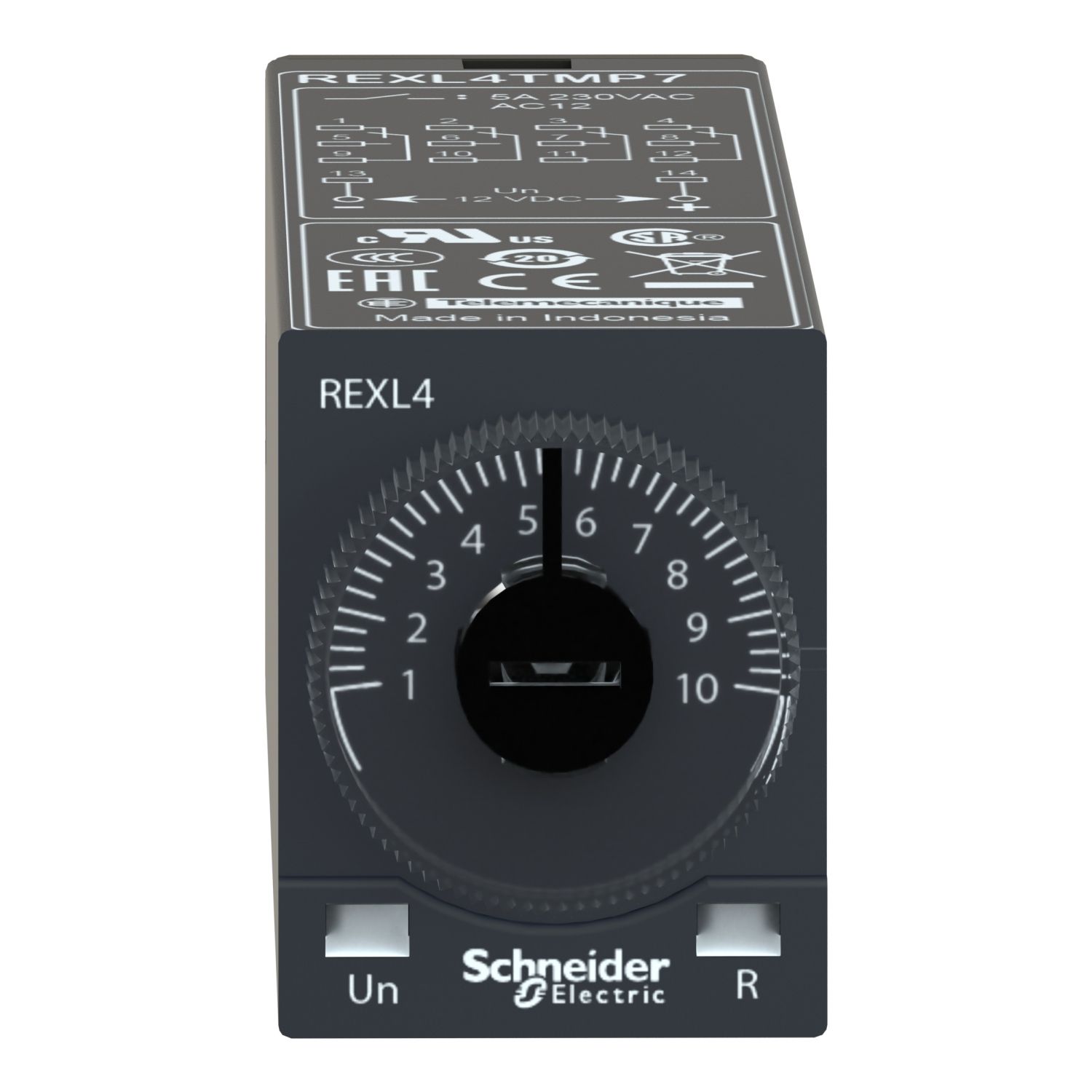 Picture of single function relay, Harmony Timer Relays, 5A, 4CO, 0.1s..100h, on delay, 230V AC