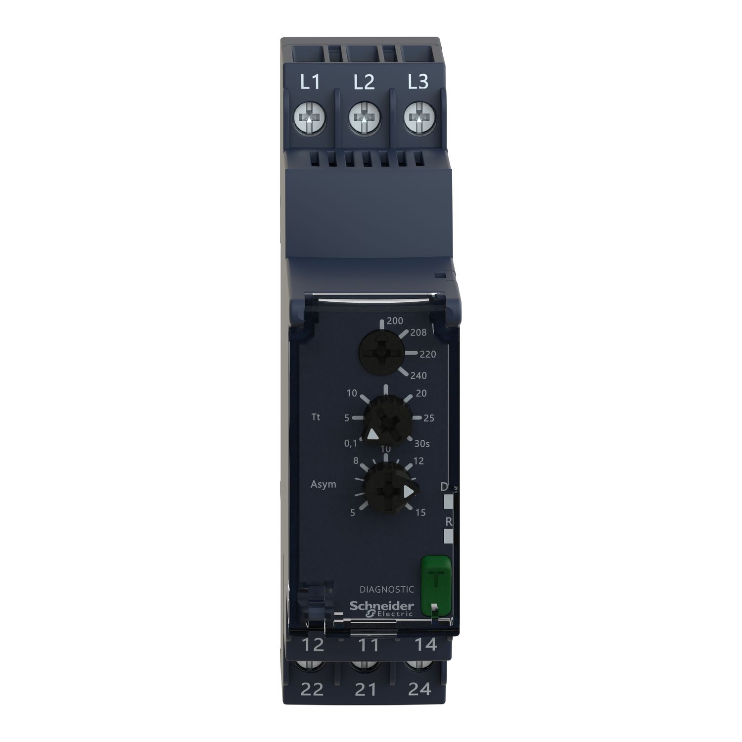 Picture of 3-phase control relay, Harmony Control Relays, 8A, 2CO, 200â€¦240V AC