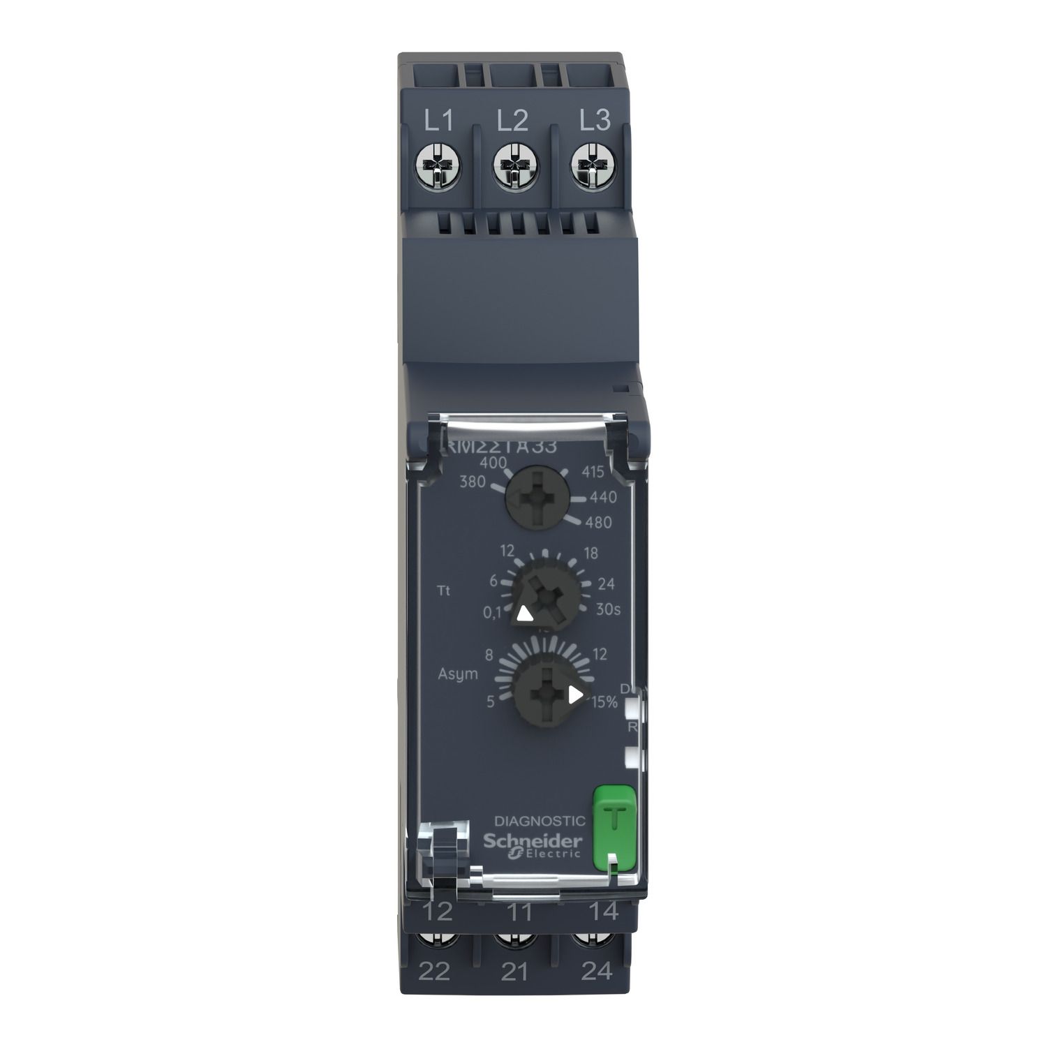 Picture of 3-phase control relay, Harmony Control Relays, 5A, 2CO, 380...480V AC