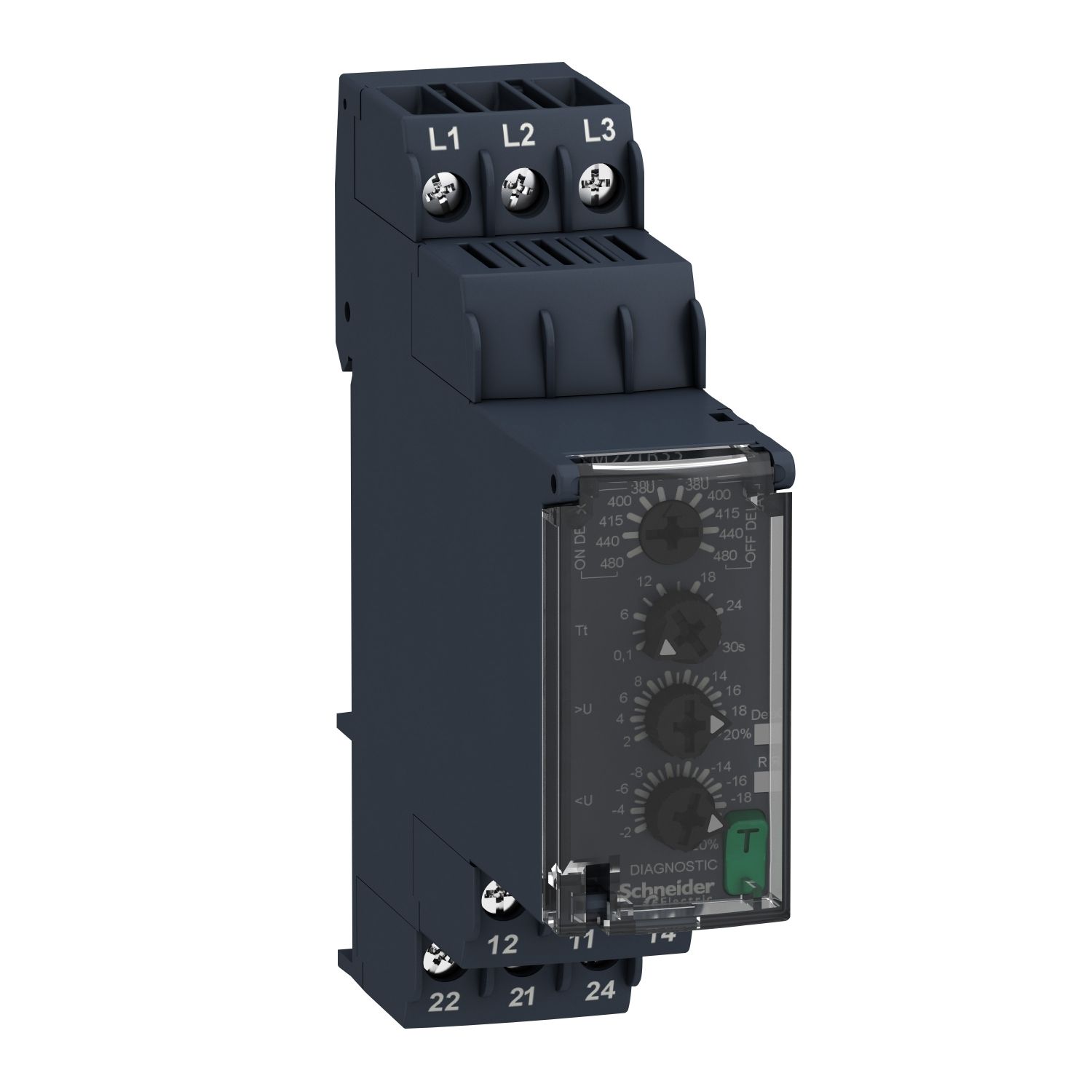 Picture of 3-phase control relay, Harmony Control Relays, 8A, 2CO, 380...480V AC