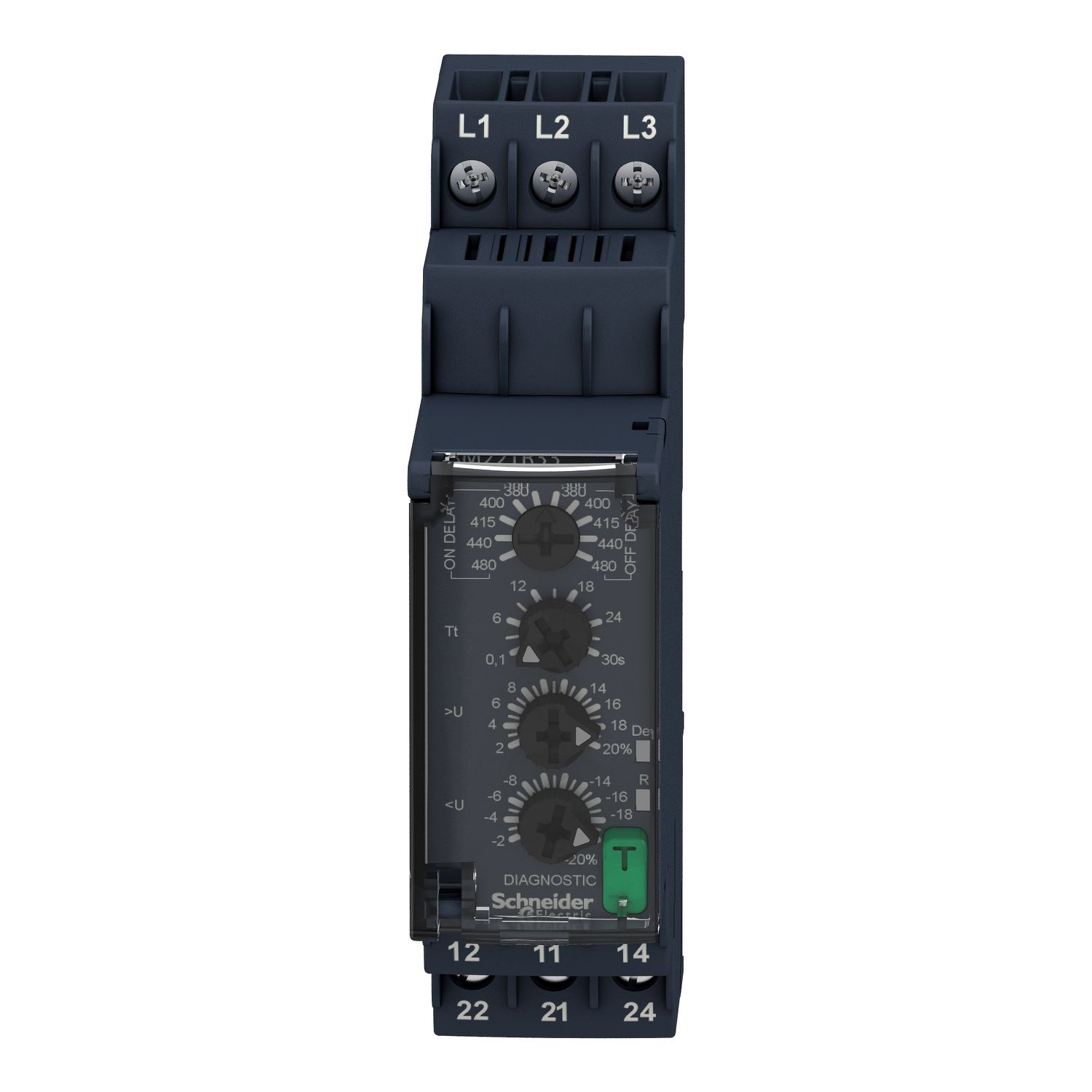 Picture of 3-phase control relay, Harmony Control Relays, 8A, 2CO, 380...480V AC