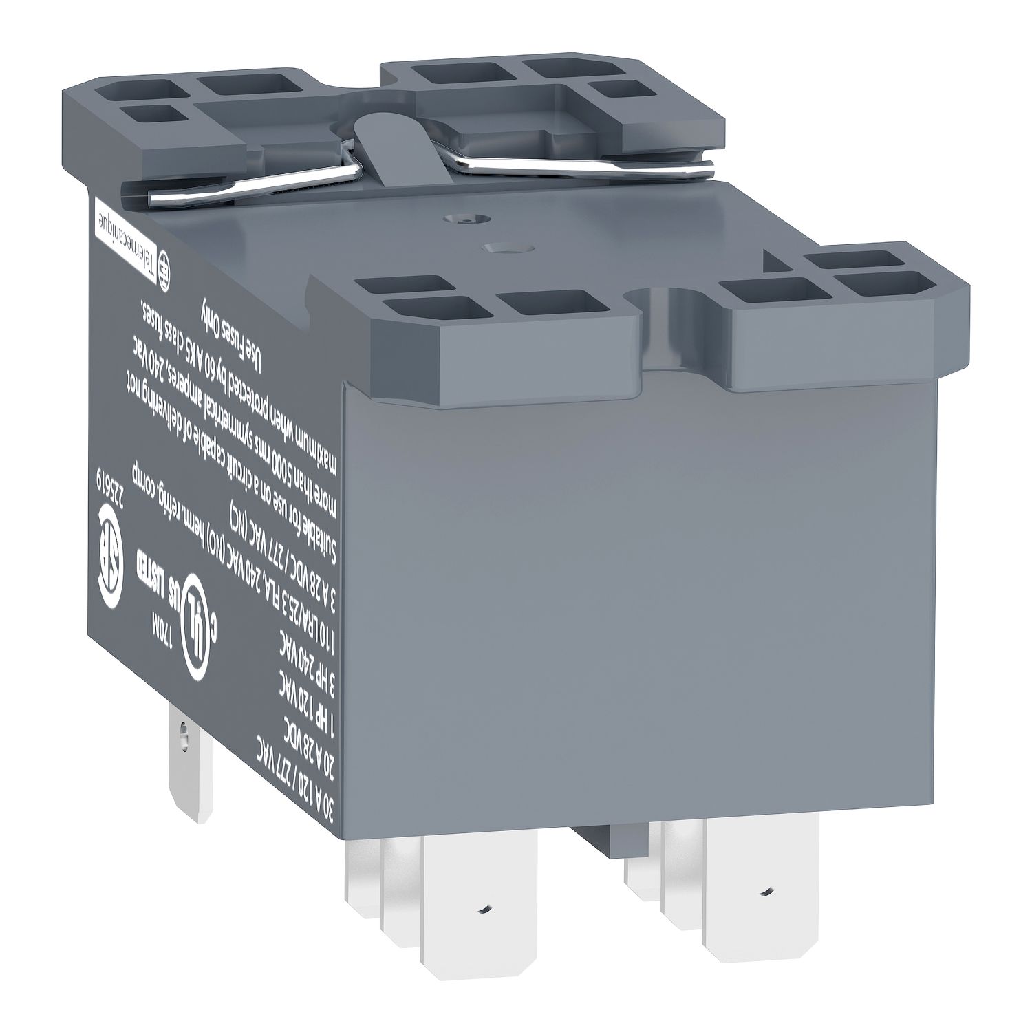 Picture of power relay, Harmony electromechanical relays, DIN rail or panel mount relay, 30A, 2CO, 24V DC
