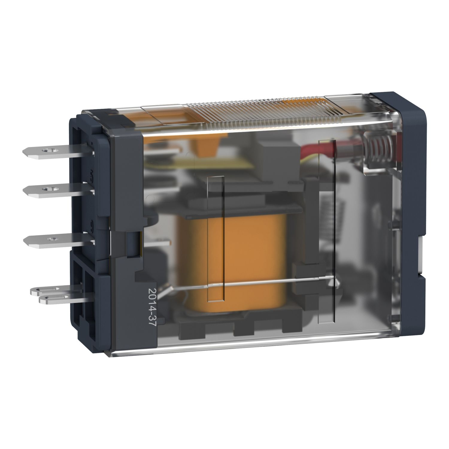 Picture of plug-in relay, Harmony electromechanical relays, 15A, 1CO, with LED, lockable test button, 24V AC