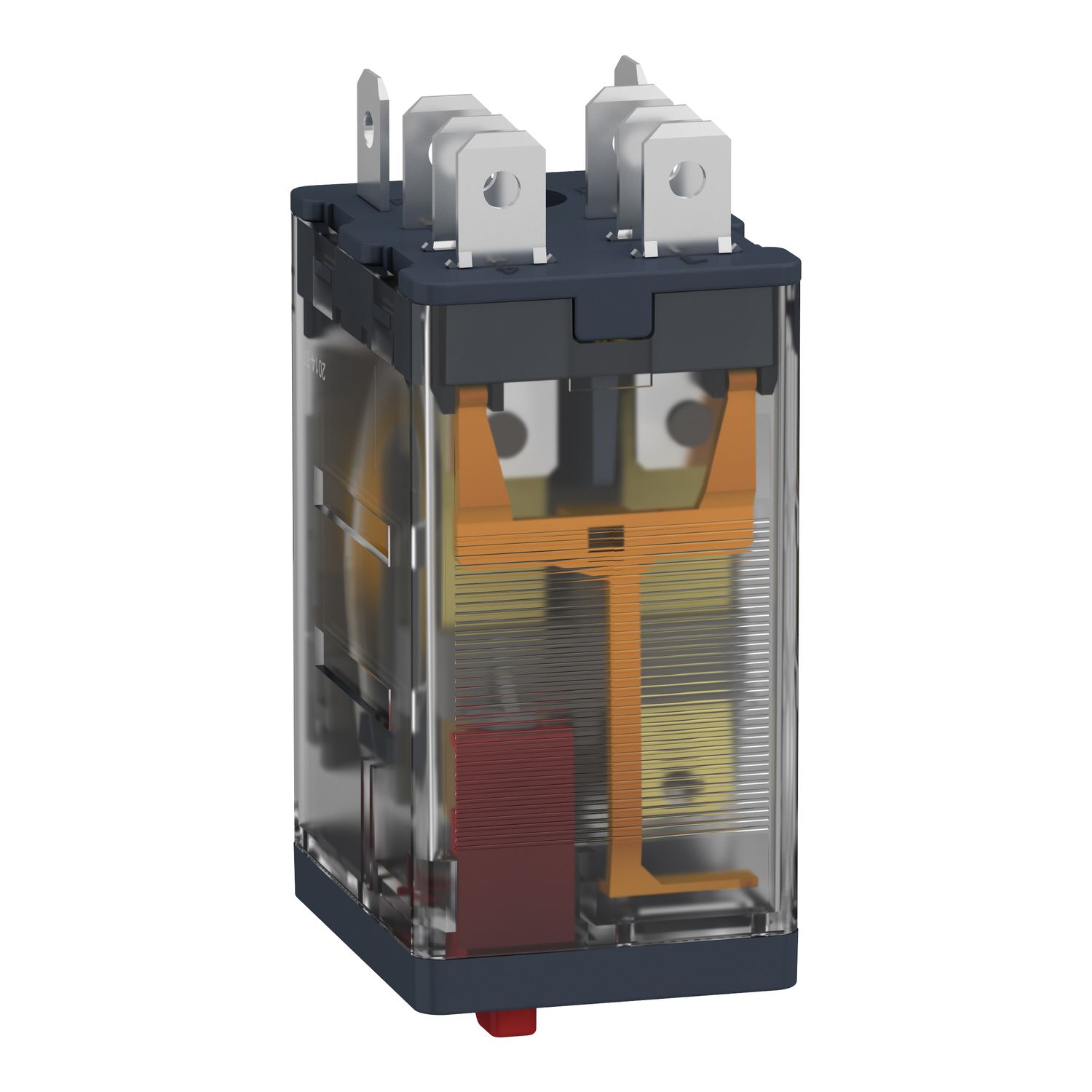 Picture of plug-in relay, Harmony electromechanical relays, 15A, 2CO, with LED, lockable test button, 230V AC