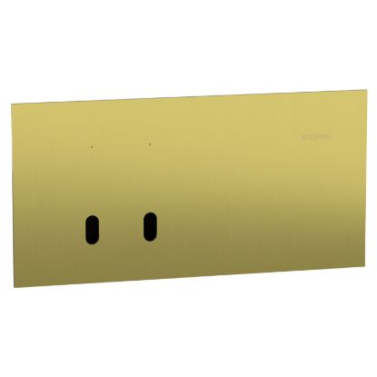 Picture of Grid plate with cover frame, Clipsal Solis T Series, for switch, horizontal, 2 gangs, brushed brass