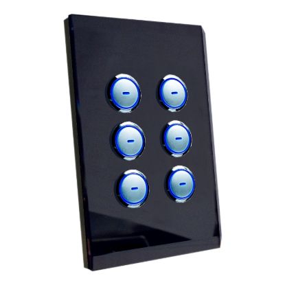 Picture of SpaceLogic Wall Plate, C-Bus, Saturn, A-Series, Key Input unit, 6 keys