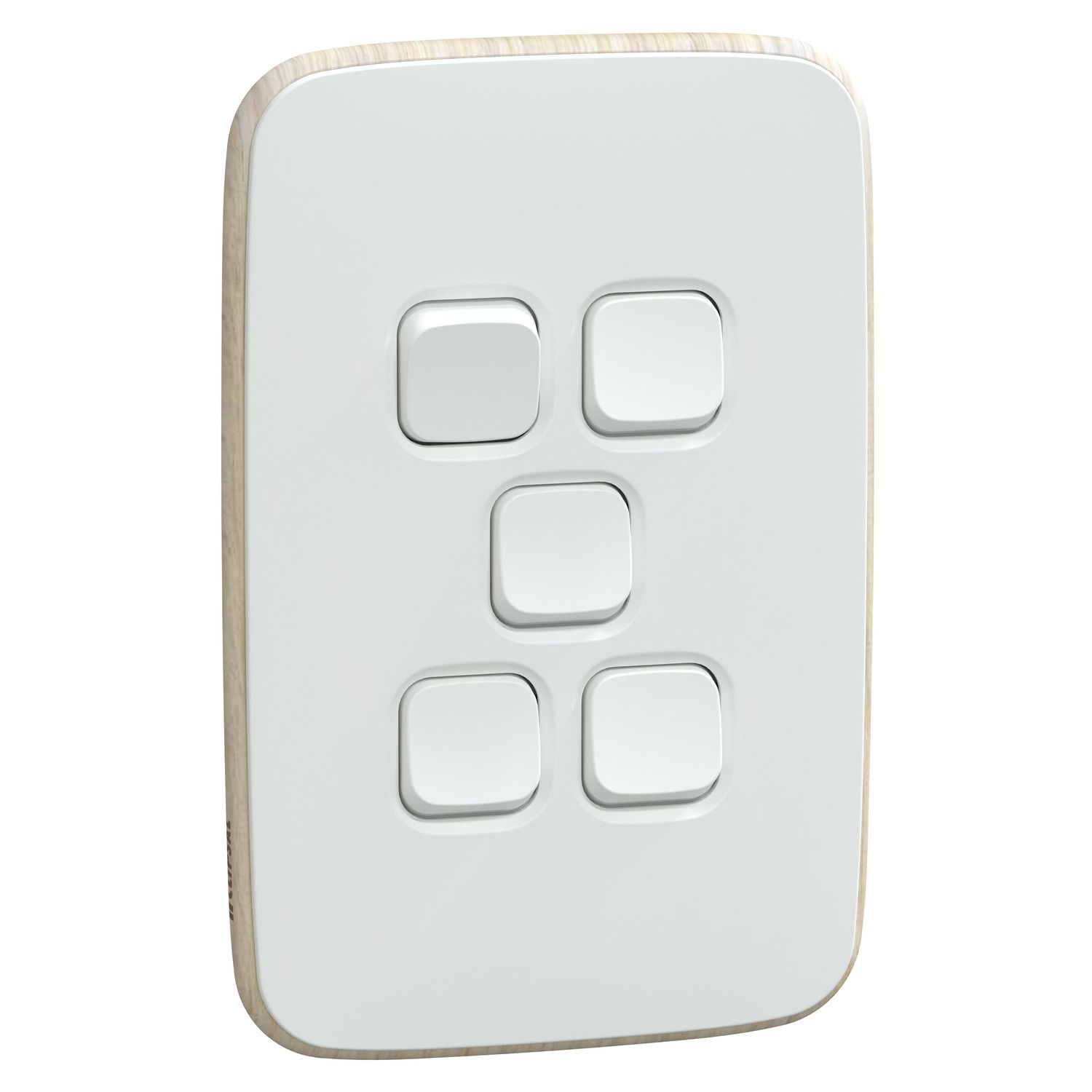 Picture of Switch, Iconic, Assembled, vertical, 1_2way, 5 gangs, 10AX, 230/240V, arctic white