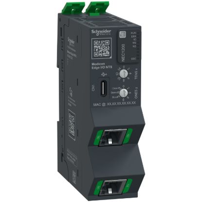 Picture of Network Interface Module + Base + Termination, EtherNet/IP, Modbus TCP, 100Mbps, 2 RJ45, Modicon Edge I/O NTS