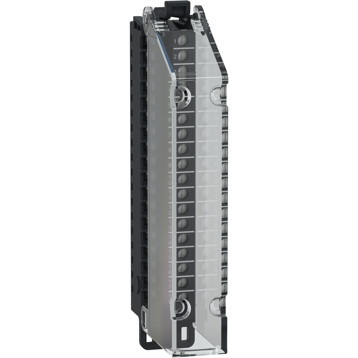 Picture of Screw Terminal Block, 18 Points, 3.81mm Pitch, With Cover, Use on Low Height Module, Hardened, Modicon Edge I/O NTS