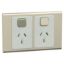 Picture of Switched Socket, Iconic, 2 switch & 2 socket, horizontal, 10A, 230/240V, crowne