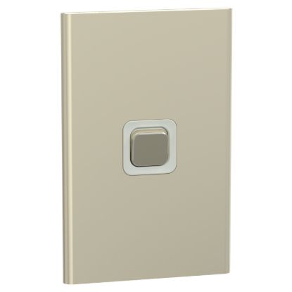 Picture of Switch, Iconic, Assembled, vertical, 1_2way, 1 gang, 10AX, 230/240V, crowne