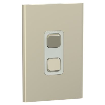 Picture of Switch, Iconic, Assembled, vertical, 1_2way, 2 gangs, 10AX, 230/240V, crowne