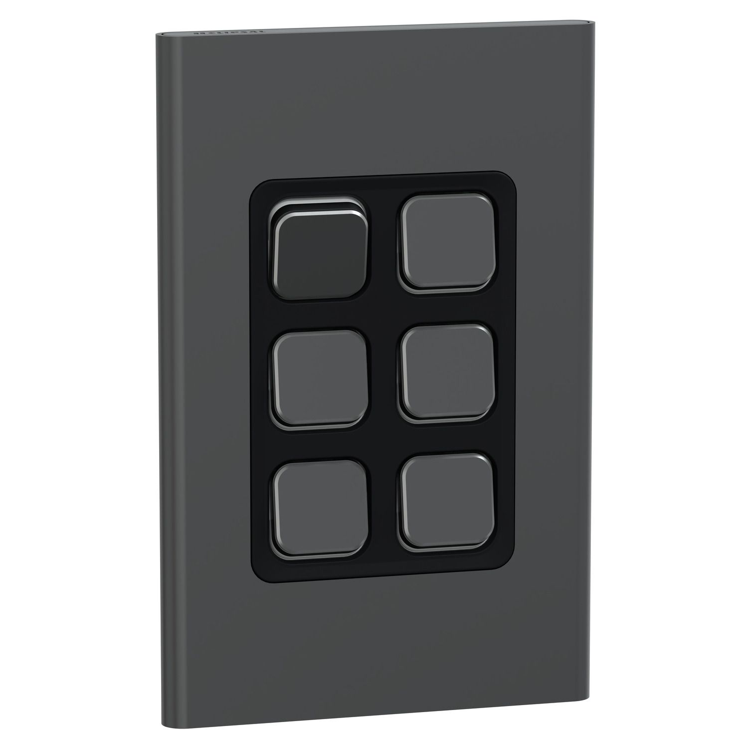 Picture of Switch, Iconic, Assembled, vertical, 1_2way, 6 gangs, 10AX, 230/240V, silver shadow
