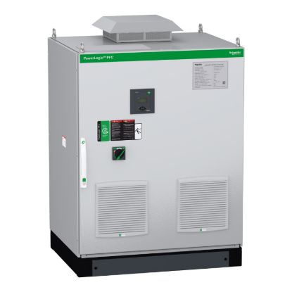 Picture of automatic PowerLogic PFC Capacitor bank, 225kVar 415V, 50Hz, 7% Detuned, top entry, with main CB and IoT Gatway