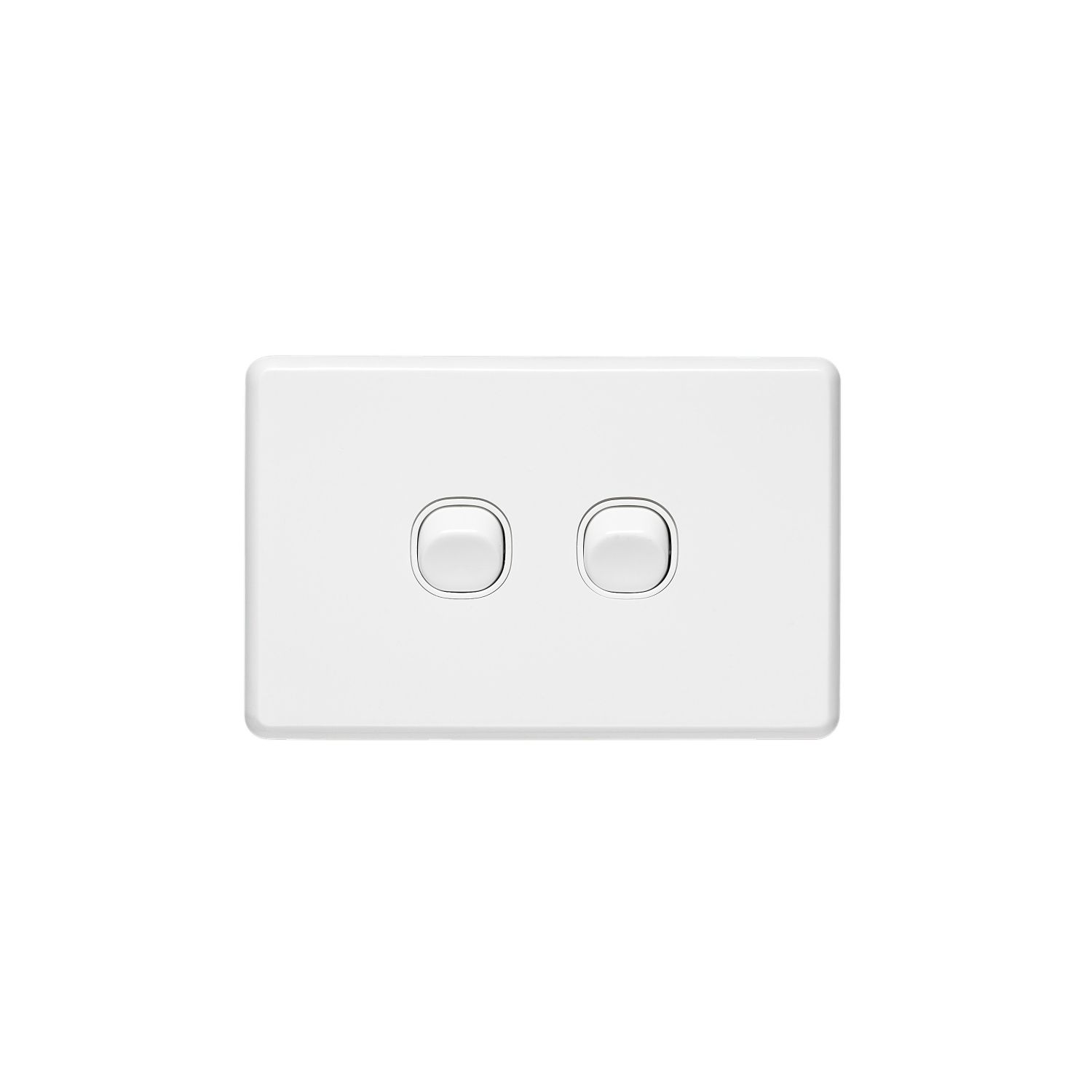 Picture of Switch, C2000, horizontal, 2-gang, 10A, 230/240VAC, white electric, 15 pieces