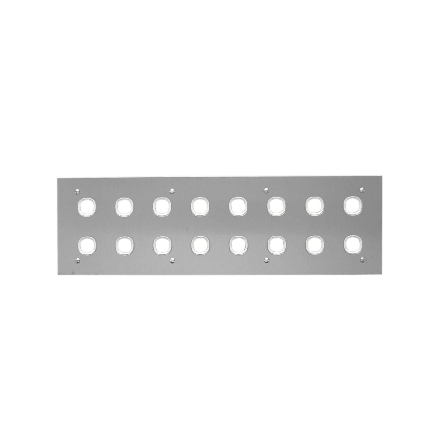 Picture of Switch Plate, Metal Plate Series, 16 Gang, Stainless Steel, 2 Rows of 8