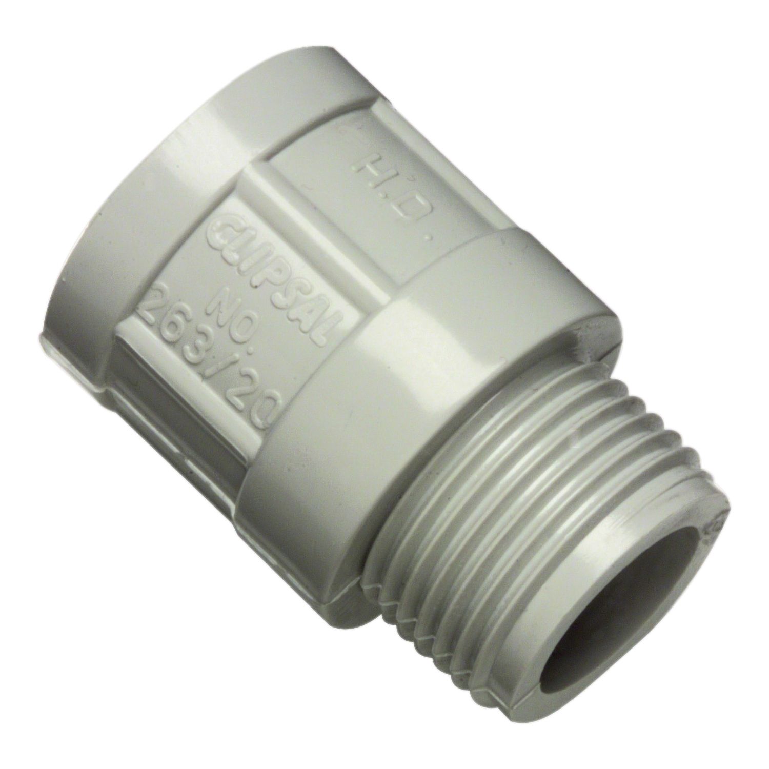 Picture of Adaptor, Clipsal - Cable Management, PVC, Plain to Screwed Conduit, 20mm