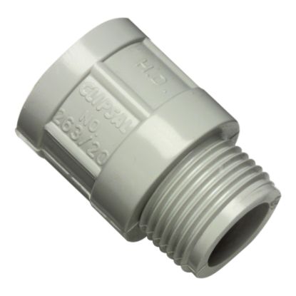 Picture of Adaptor, Clipsal - Cable Management, PVC, Plain to Screwed Conduit, 25mm