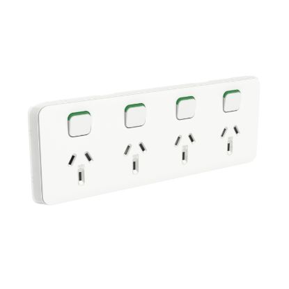 Picture of Quad Switch Power Point, Clipsal Iconic, Horizontal Mount, 250V, 10A