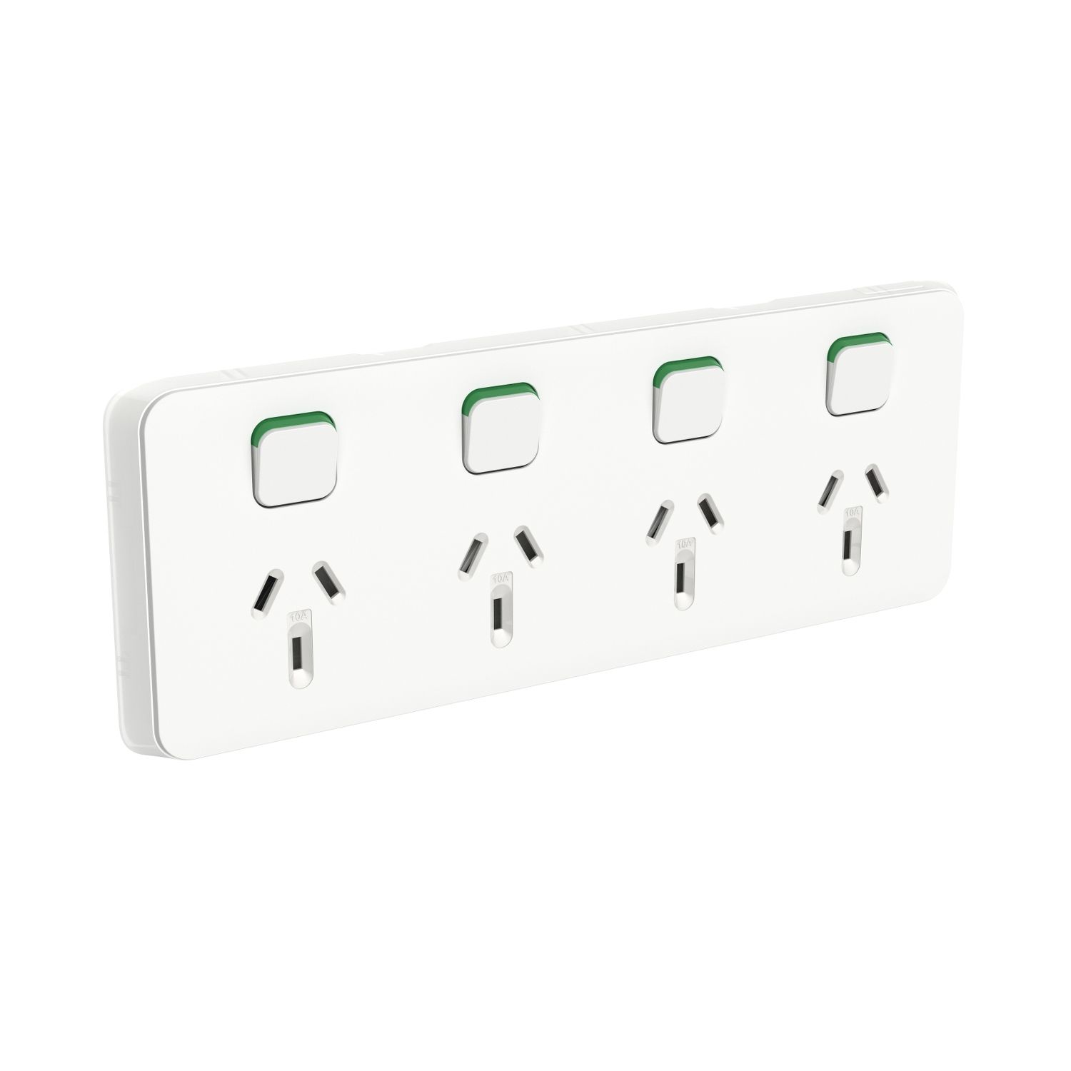Picture of Quad Power Point Skin, Clipsal Iconic, Horizontal Mount, 250V, 10A, Clip-On