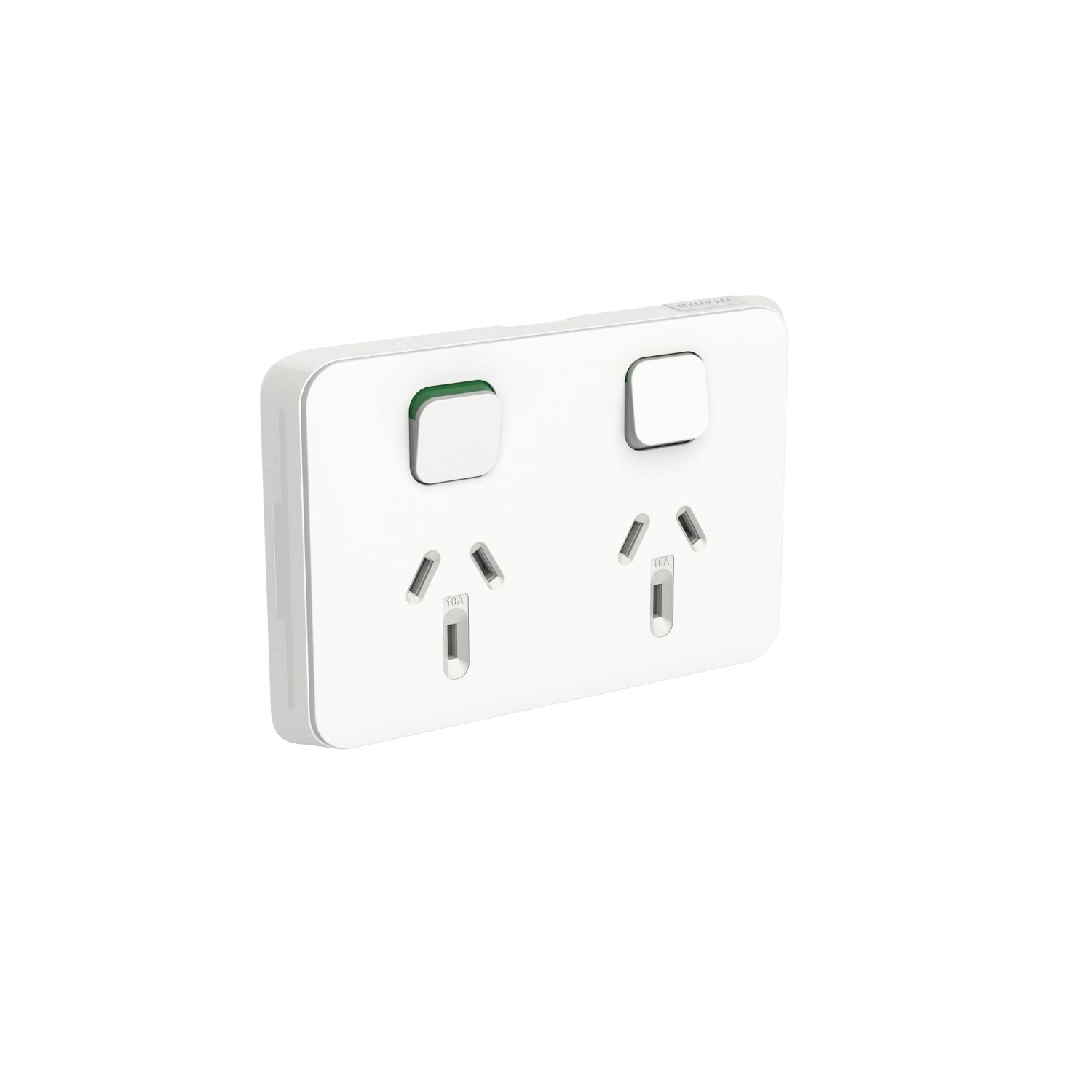 Picture of Double Switch Power Point, Clipsal Iconic, Horizontal Mount, 250V, 10A