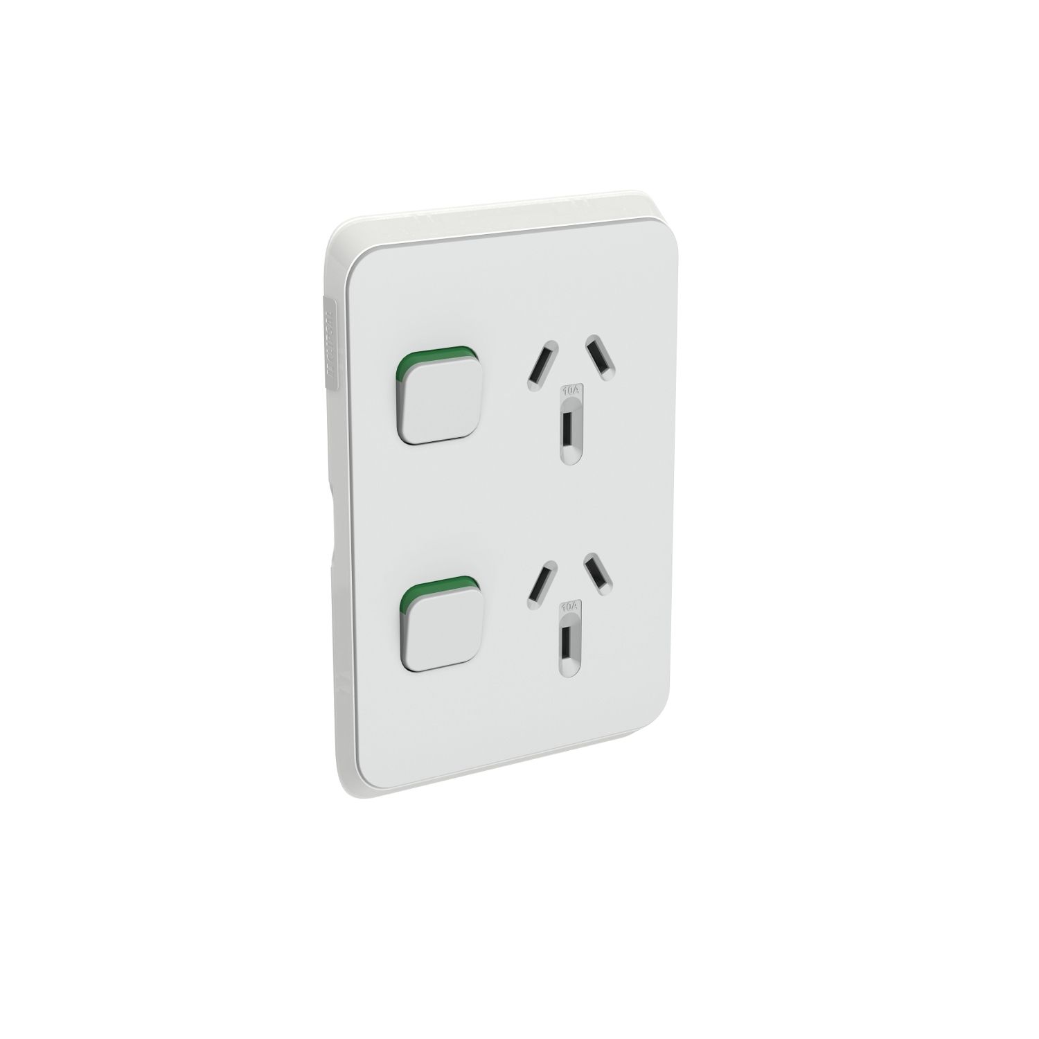 Picture of Double Power Point Skin, Clipsal Iconic, Vertical Mount, 250V, 10A, Clip-On