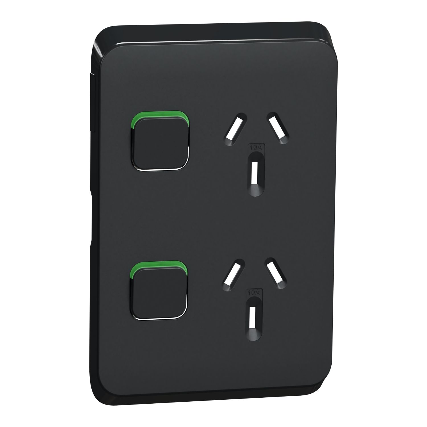 Picture of Double Power Point Skin, Clipsal Iconic, Vertical Mount, 250V, 10A, Clip-On