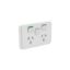 Picture of Double Power Point Skin with 1 extra switch, Clipsal Iconic, Horizontal Mount, 250V, 10A, Clip-On