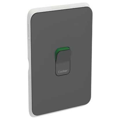 Picture of Switch Plate Skin, Clipsal Iconic, 1 Gang, COOKER, Horizontal/Vertical Mount250V, 45A, Clip-On