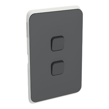 Picture of Switch Plate Skin, Clipsal Iconic, 2 Gang, Horizontal/Vertical Mount, Clip-On