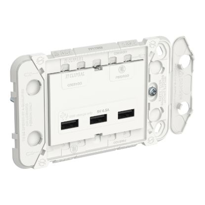 Picture of USB Charger Grid and Module, Clipsal Iconic, 3 Gang