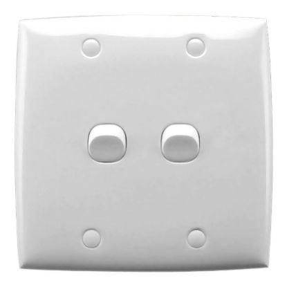 Picture of Flush Switch, Standard Series, 2 Gang, 250VAC, 10A, Large Format, Vertical