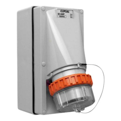 Picture of Appliance Inlet, Clipsal - 56 Series, 5 Round PIN, 50A, 500V, IP66