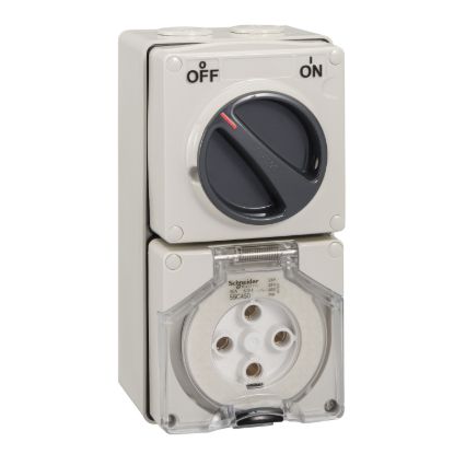 Picture of Switched Socket Outlet, Clipsal - 56 Series, 500V, 50A, 4 Round PIN, IP66, 3 Pole