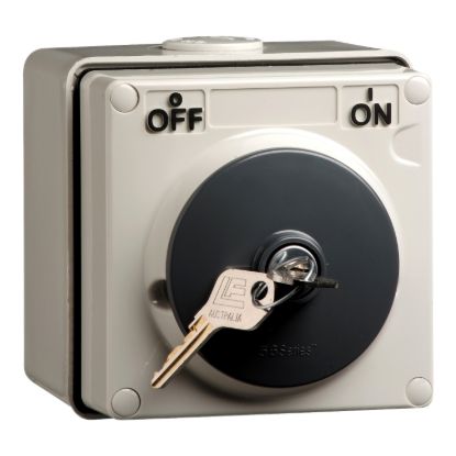 Picture of Switch, Clipsal - 56 Series, 1 Pole, 250VAC, 15A, Common Key Lock, On/Off Locking Position