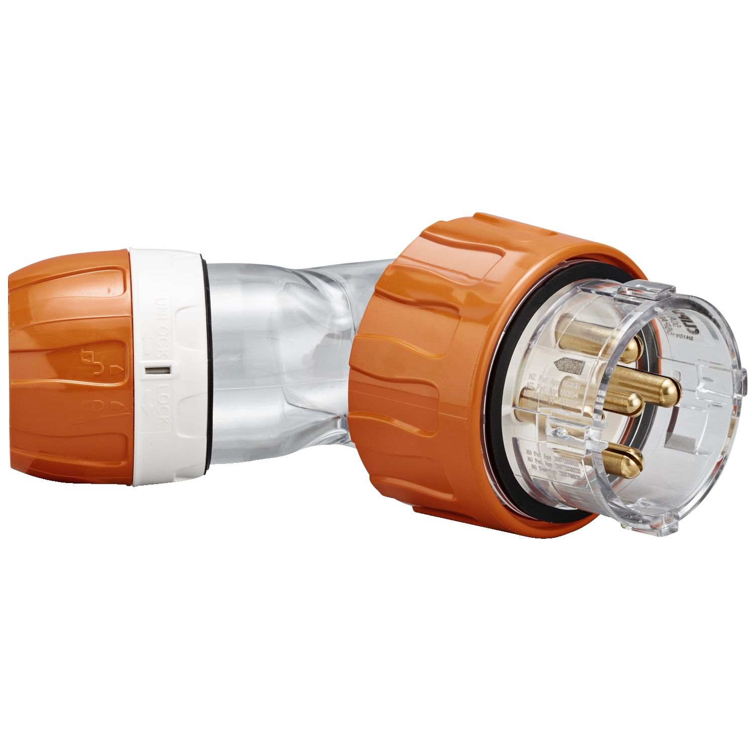 Picture of Angled Plug, Clipsal - 56 Series, IP66, 500V 50A - 5 Round Pins