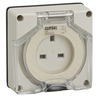 Picture of Socket Outlet, Clipsal - 56 Series, Surface 3 PIN 13A Less Enclosure