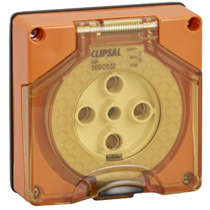 Picture of Socket Outlet, Clipsal - 56 Series, Surface 5 PIN Round 32A Less Enclosure