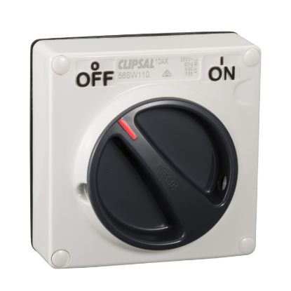 Picture of Surface Switch, Clipsal - 56 Series, PVC IP66 1 Gang 10A Less Enclosure