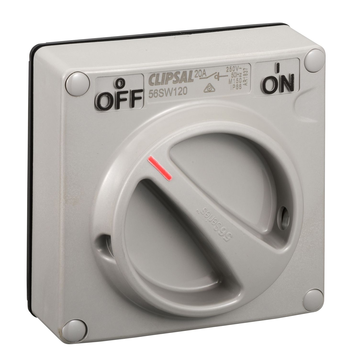 Picture of Surface Switch, Clipsal - 56 Series, 1 Gang, 1 Pole, 250VAC, 20A, Less Enclosure