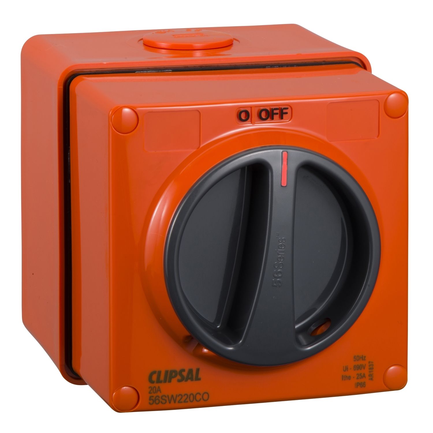 Picture of Surface Switch, Clipsal - 56 Series, 1 Gang, 2 Pole, 500VAC, 20A, Reversing and Changeover