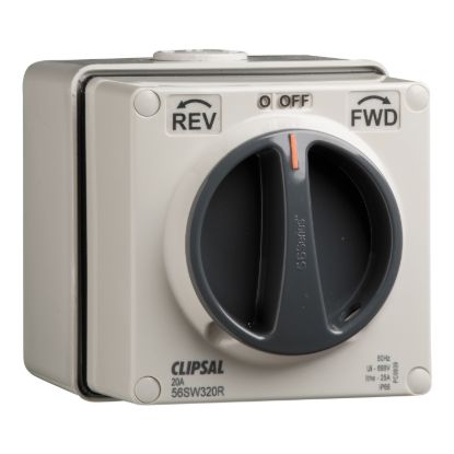 Picture of Surface Switch, Clipsal - 56 Series, 1 Gang, 3 Pole, 500VAC, 20A, Reversing and Changeover
