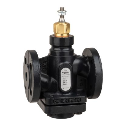 Picture of Venta V231 Globe Valve, 2-Way, PN25, Flanged, DN15, Kvs 4.0, Nodular Iron, Stainless Plug and Seat, Stem Up Closed.