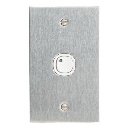 Picture of Flat Plate, C-Bus Control and Management System, Key Input, 1 Gang, B Style, Learn Enabled, Stainless Steel