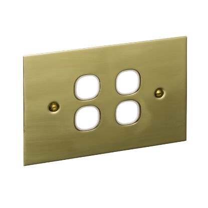 Picture of Metal Plate Series Plate BBSL & GRID 4 GANG,WHITE