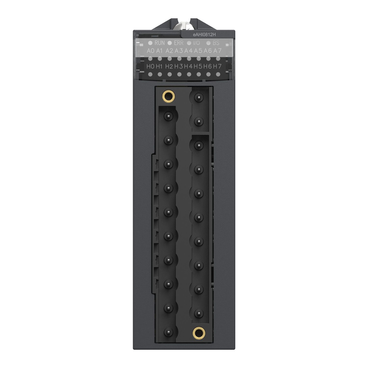 Picture of analog isolated high level input module, Modicon X80, 8 HART inputs, 4 to 20mA, for severe environments
