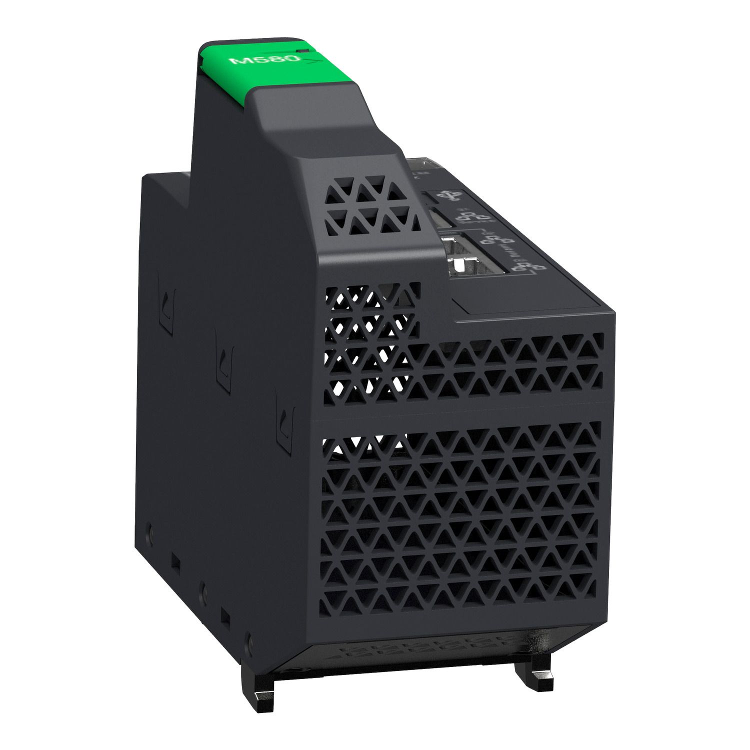 Picture of standalone processor, Modicon M580, 8MB, 61 Ethernet devices, 8 remote IO racks of X80, for severe environment