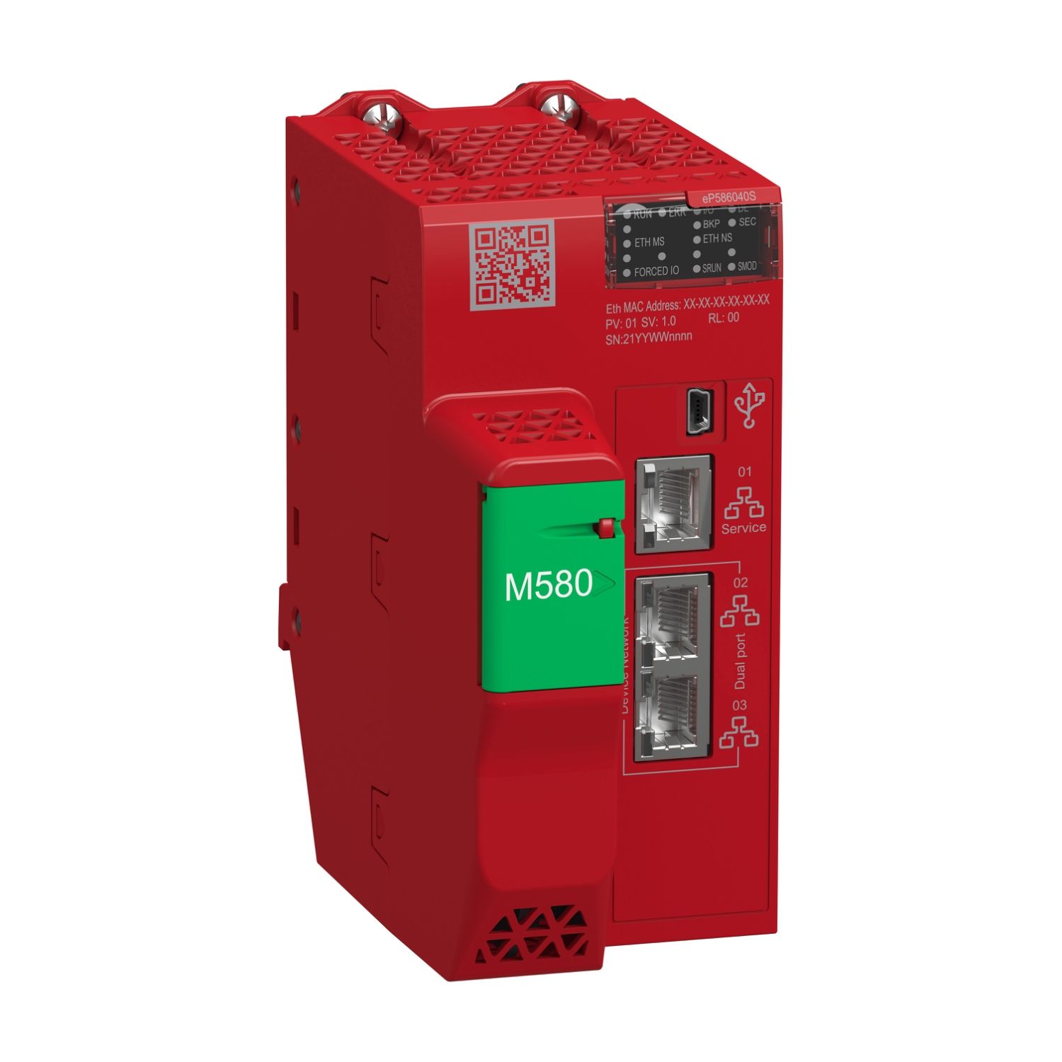 Picture of Standalone Safety processor, Modicon M580, 64MB, 61 Ethernet devices, 31 Remote I/O racks (X80 & Quantum), 128 CIP Safety devices